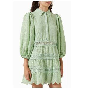 NEW ALICE + OLIVIA Blakesley broderie anglaise mini dress SIZE 2#2531*